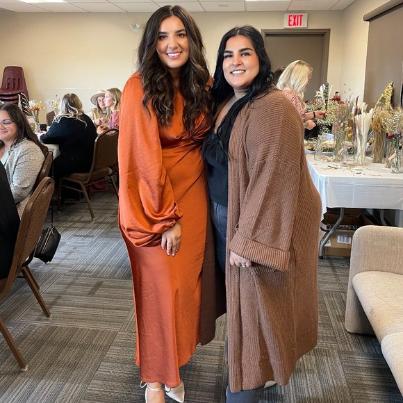 Anthropologie Burnt Orange Backless Long-Sleeve Satin Gown US 12 - Picture 5 of 7